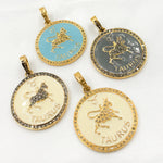 Load image into Gallery viewer, Sterling Silver Taurus Zodiac Enamel Pendant