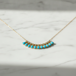 Load image into Gallery viewer, CN97255TQ6X4. 18K Solid Gold Diamond and Turquoise Necklace