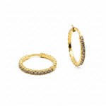 Load image into Gallery viewer, EHC56711. 14K Solid Gold Diamond Hoop Earrings