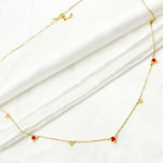 Load image into Gallery viewer, NT403420RU. 14K Solid Gold Diamond and Gemstone Triangle Necklace