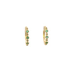 Load image into Gallery viewer, EHA56738EM. 14k Solid Gold Diamond and Emerald Oval Hoop