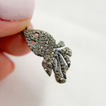 Load image into Gallery viewer, DE032. Diamond Sterling Silver Black Rhodium Fish Pendant