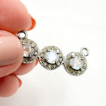 Load image into Gallery viewer, DC260. Diamond Sterling Silver Fancy Pendant with Gemstone
