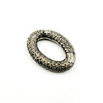 Load image into Gallery viewer, Diamond Sterling Silver Oval Hinge Clasp