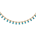 Load image into Gallery viewer, NFZ71948. 14K Solid Gold Gemstone Dangle Rectangle Necklace