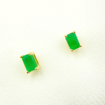 Load image into Gallery viewer, ESI59090EM. 14k Solid Yellow Gold Emerald Studs
