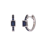 Load image into Gallery viewer, EHZ56727BS. 14K Solid White Gold Blue Sapphire Huggies