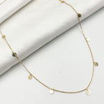 Load image into Gallery viewer, 14K Solid Gold Dangle Disc Necklace and Anklet