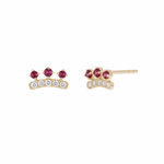 Load image into Gallery viewer, EFB53898. 14K Solid Gold Diamond and Turquoise Fancy Stud Earrings