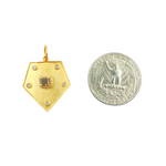 Load image into Gallery viewer, CGDP40. 14K Solid Gold Shield Charm with Diamonds