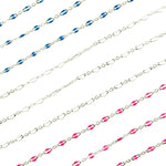 Load image into Gallery viewer, 70/1003FSS. 925 Sterling Silver Enamel Flat Marina Chain