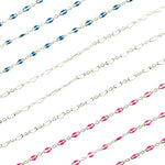 Load image into Gallery viewer, Sterling Silver Enamel Flat Marina Chain