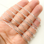 Load image into Gallery viewer, Silver Miami Flat Curb Link Chain