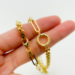 Load image into Gallery viewer, TRE007. 14K Solid Gold Hollow Paperclip and Rolo Fancy Necklace