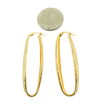 Load image into Gallery viewer, GER31. 14K Solid Gold Oval Texture Hoops