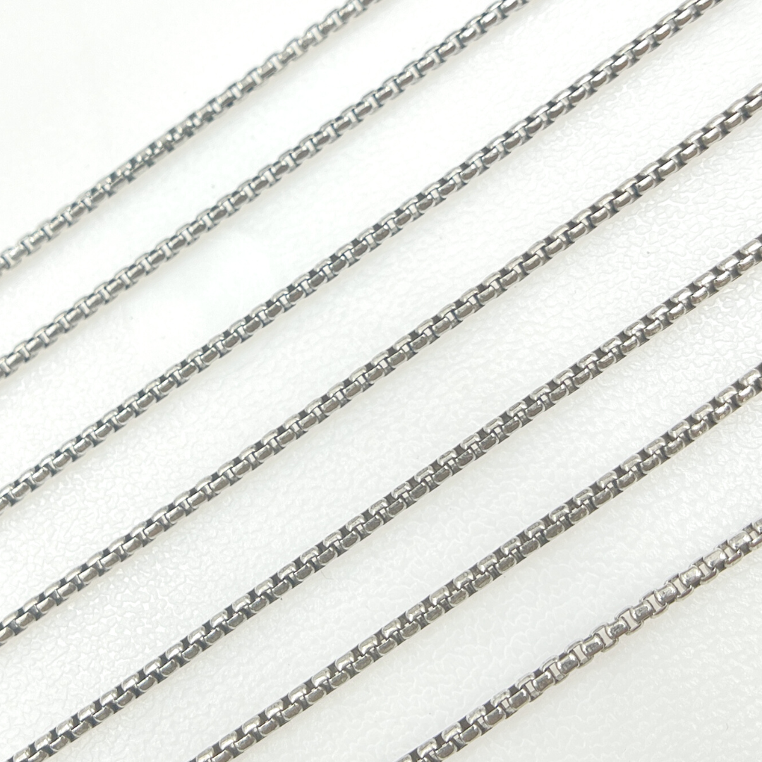 Oxidized Sterling Silver Box Chain