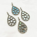 Load image into Gallery viewer, DSP05. Diamond Silver Gemstone Drop Pendant