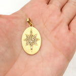 Load image into Gallery viewer, DP585. Diamond Sterling Silver Oval Star Pendant