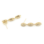 Load image into Gallery viewer, EFH52033. 14K Solid Gold and Diamonds 3 Hexagons Dangle Earrings
