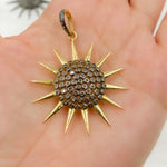 Load image into Gallery viewer, DP070. Diamond Sterling Silver Sun Pendant