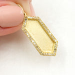 Load image into Gallery viewer, DP815. Diamond Sterling Silver Hexagon Pendant