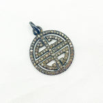 Load image into Gallery viewer, DC015. Diamond Sterling Silver Round Longevity Symbol Pendant