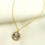 Load image into Gallery viewer, KSG34. 925 Sterling Silver Black Rhodium with Diamonds Circle Shape Charm