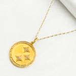 Load image into Gallery viewer, 14K Solid Gold Diamond Circle Stars Charm. GDP244