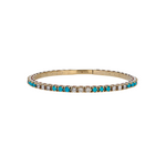 Load image into Gallery viewer, BNM68560. 14K Solid Yellow Gold Diamond and Gemstone Bangle