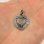 Load image into Gallery viewer, DP175. Diamond Sterling Silver Heart Pendant with Design