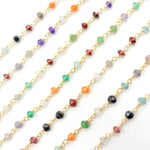 Load image into Gallery viewer, MGS19GP. Multi Gemstone Gold Plated Sterling Silver Wire Chain