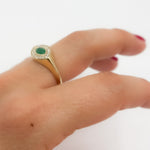 Load image into Gallery viewer, CR96516EM8X4. 14K Solid Gold Diamond and Emerald Oval Ring