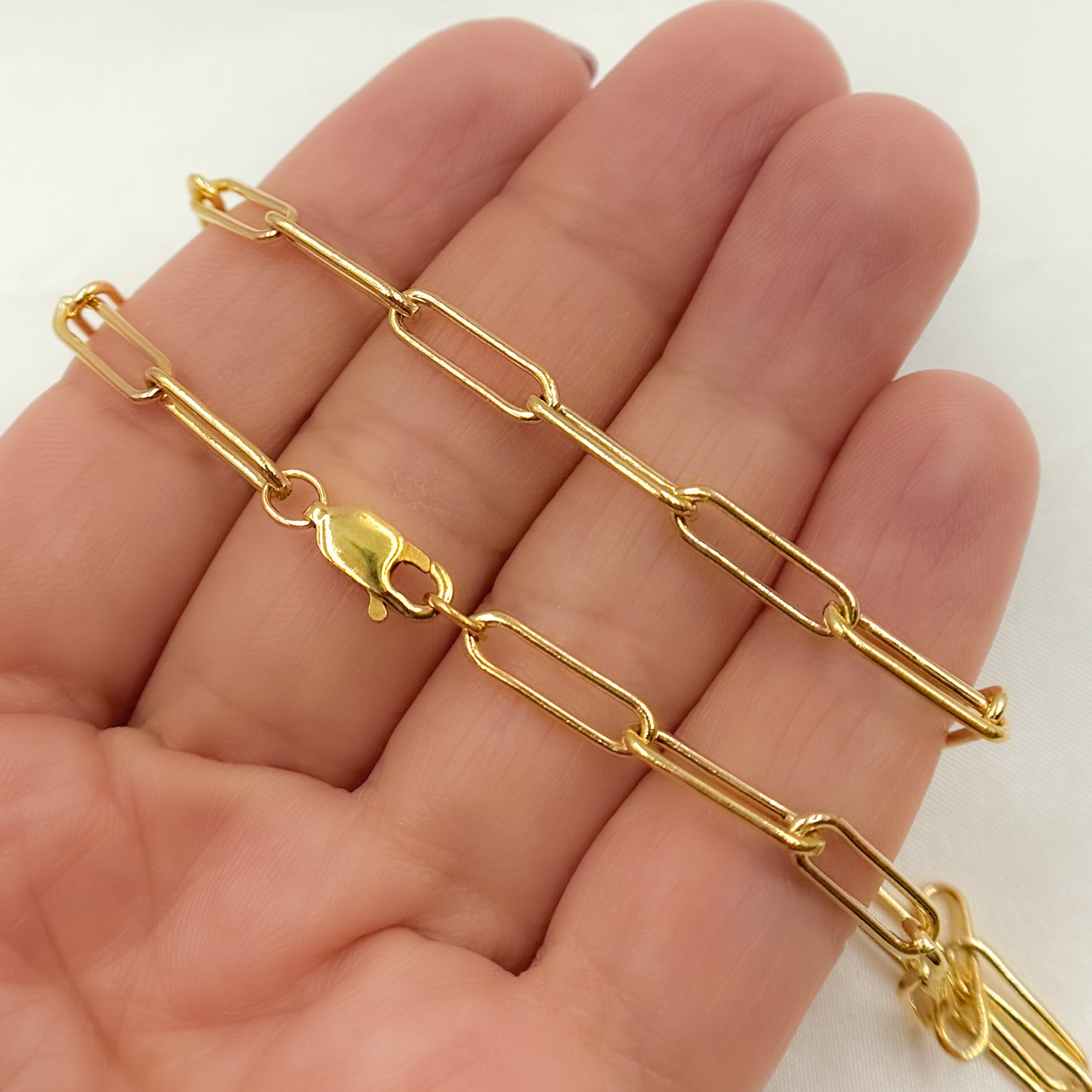 14K Gold Filled Smooth Paperclip Finished Necklace