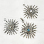 Load image into Gallery viewer, DP065. Diamond Sterling Silver Sun Pendant with Gemstone