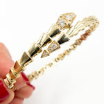 Load image into Gallery viewer, BNH68494. 14K Solid Gold Diamond Fancy Adjustable Bangle
