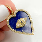 Load image into Gallery viewer, Buy now Diamond Sterling Silver Heart Pendant with Gemstone