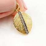 Load image into Gallery viewer, Diamond Sterling Silver Leaf Charm