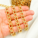 Load image into Gallery viewer, V53GP. Gold Plated 925 Sterling Silver Textured Curb Link Chain