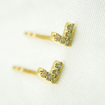 Load image into Gallery viewer, ER413639Y. 14k Solid Yellow Gold Diamond Triangle Studs
