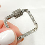 Load image into Gallery viewer, Buy Sterling Silver Square Enamel Carabiner Clasp