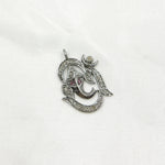 Load image into Gallery viewer, DC1014. Diamond Sterling Silver OM Symbol Pendant with Ruby