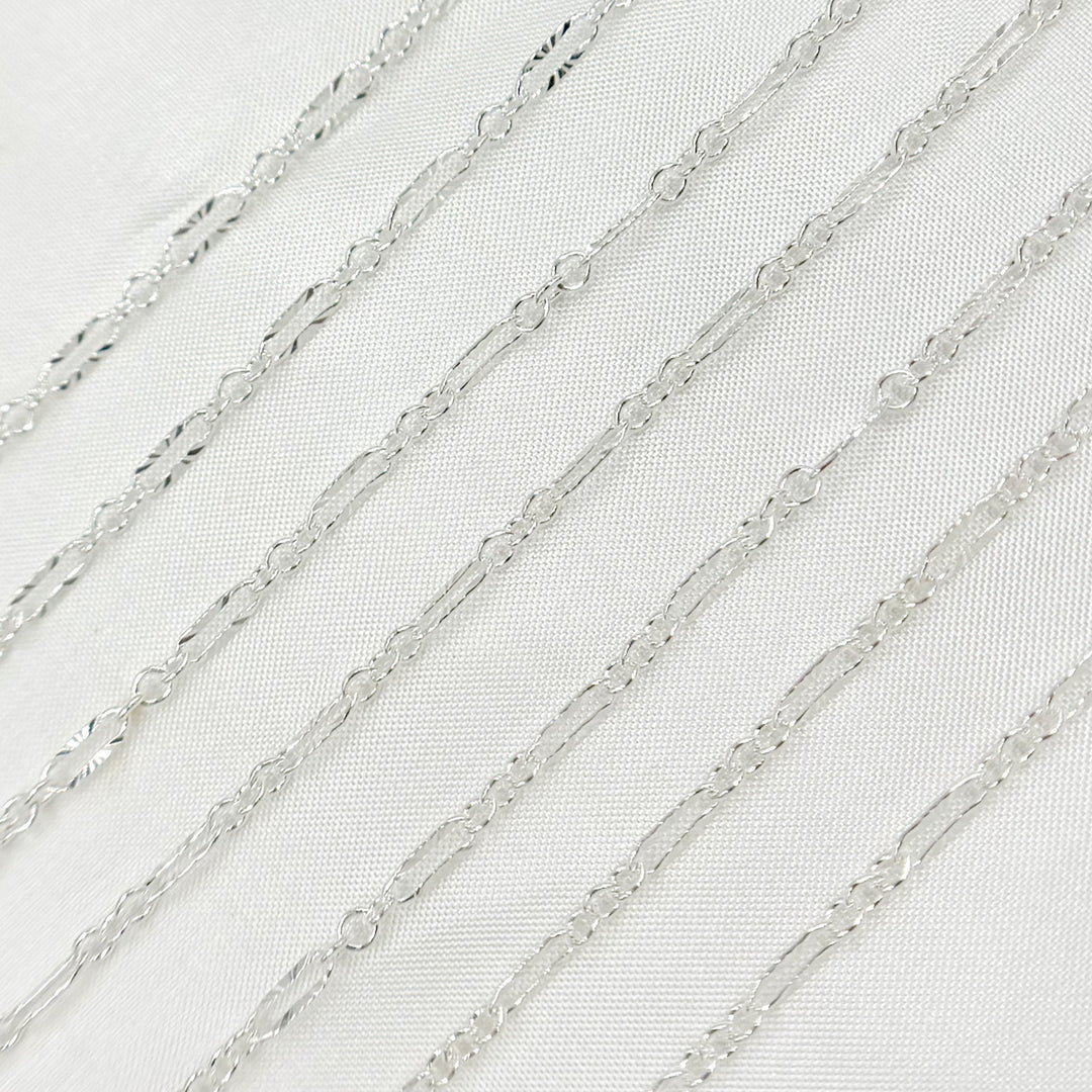 Sterling Silver Diamond Cut Marina Link Chain