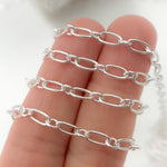 Load image into Gallery viewer, Silver Smooth Long and Short Link Chain