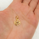 Load image into Gallery viewer, DC340. Diamond Sterling Silver Round Eye Charm with Gemstone