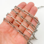 Load image into Gallery viewer, Buy Oxidized Sterling Silver Flat Paperclip Chain