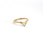 Load image into Gallery viewer, 14k Solid Gold Chevron Diamond Ring.