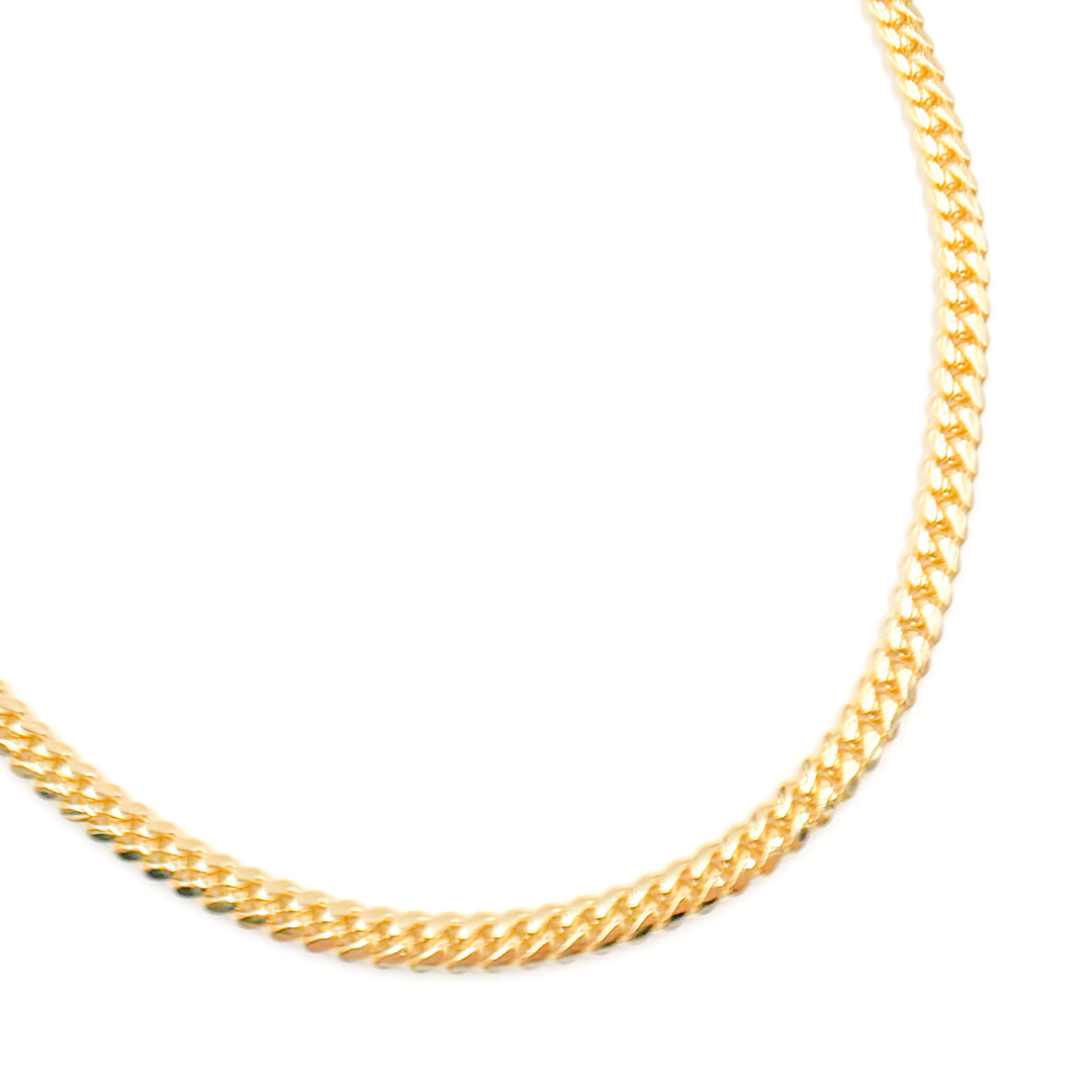 Gold Flat Curb Link Necklace