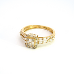 Load image into Gallery viewer, 14k Solid Gold Diamond Rectangle Baguette Ring.