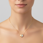 Load image into Gallery viewer, NFB72397. 14K Solid Gold Diamond Heart Necklace