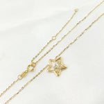 Load image into Gallery viewer, NT401196. 14k Solid Gold Diamond Star Necklace
